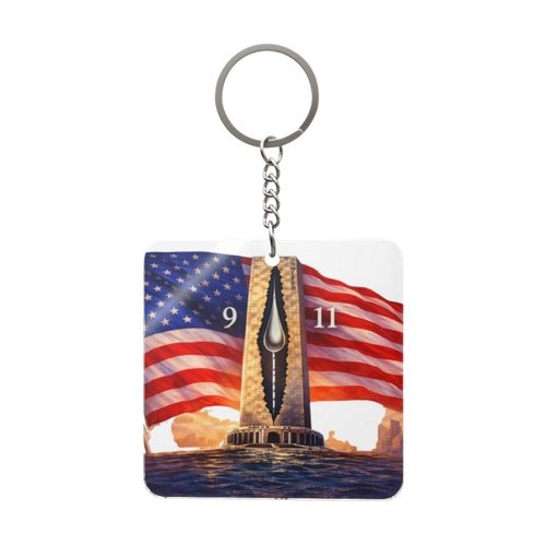 Square flag keychain