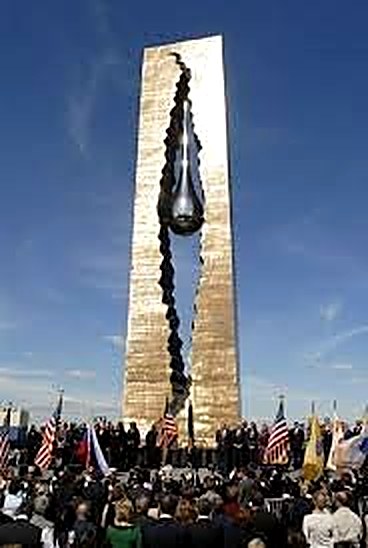 The dedication ceremony at the monument